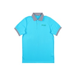 Customized blue short-sleeved Polo shirt, contrast collar, printed LOGO, pest control company uniform P1597 Customized blue short-sleeved Polo shirt, contrast collar, printed LOGO, pest control company uniform P1597